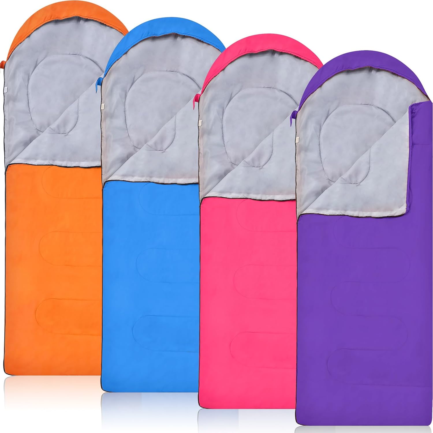 61TWt-C2AsL._AC_SL1500_.jpg 4 Pcs Bulk Sleeping Bags for Adults 0 Degree Waterproof Backpack Bags with Compression Sack for Backpacking, Camping, Hiking, Emergency Shelters - Image 1