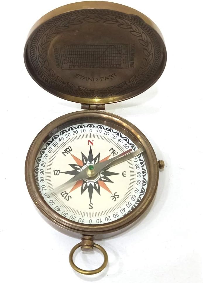 61ZlG2LJGtL._AC_SL1024_.jpg Antique Vintage Brass Compass Rustic Vintage Home Decor Gifts - Image 1