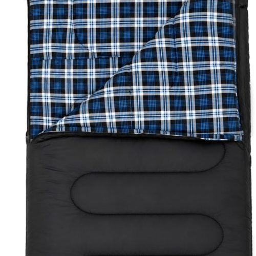 Cold Weather Cotton Flannel Sleeping Bag for Adults, Big&Tall Size Lightweight Waterproof for Backpacking Camping Hiking with Compression Bags