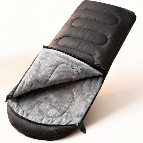 Sleeping Bag for Adults, Cold Weather & Warm Plush Fleece-Lined Interior - Portable Waterproof Windproof with Compression Sack for Camping Hiking Traveling Indoor & Outdoor