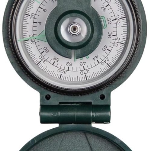 Lensatic Compass for Hiking, Camping, Survival, and Orienteering; Durable, Military-Style Navigation Tool with Sighting Lens and Waterproof Design for Precise Directional Accuracy